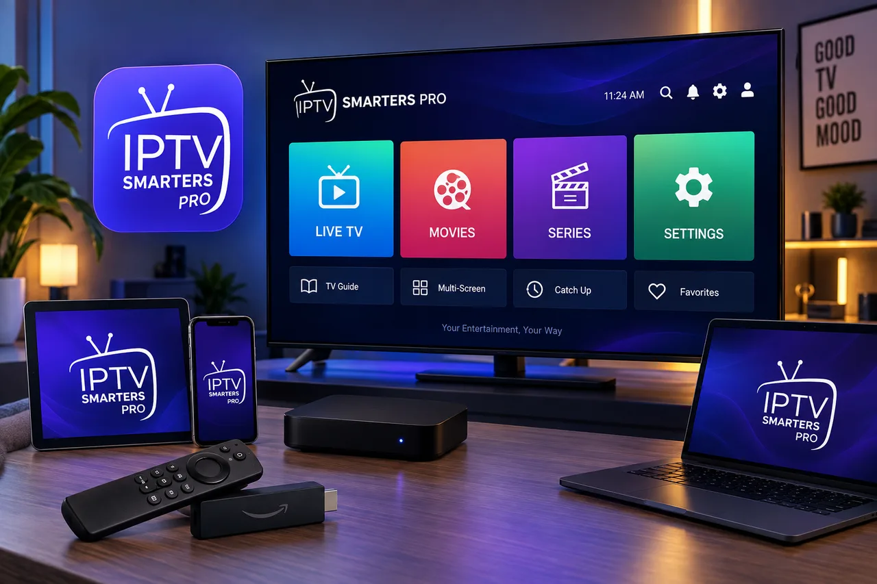 IPTV Smarters Pro setup on a Smart TV for IPTV streaming